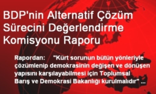 BDP’den “Çözüm Süreci Önerileri”