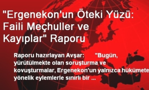 "Ergenekon'un Öteki Yüzü: Faili Meçhuller ve Kayıplar" Raporu
